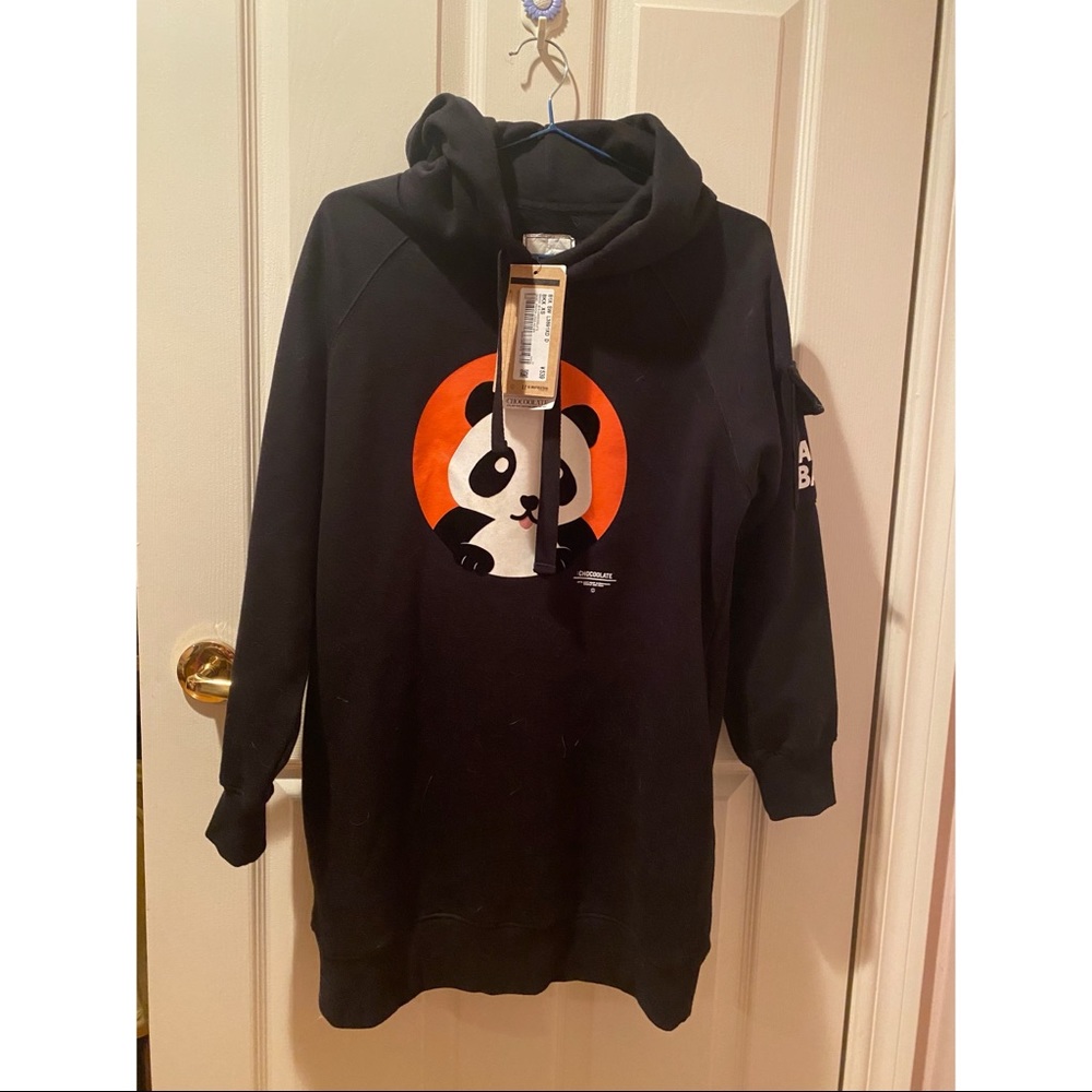 Chocoolate panda long hoodie